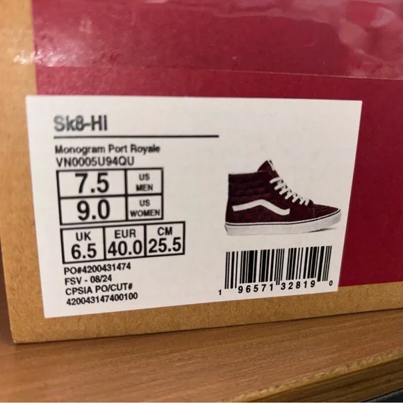 Vans Sk8-Hi sz 7.5 Men’s 9.0 Women’s - Picture 12 of 12